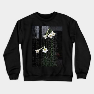 Lilies in a Japanese Temple Garden Crewneck Sweatshirt